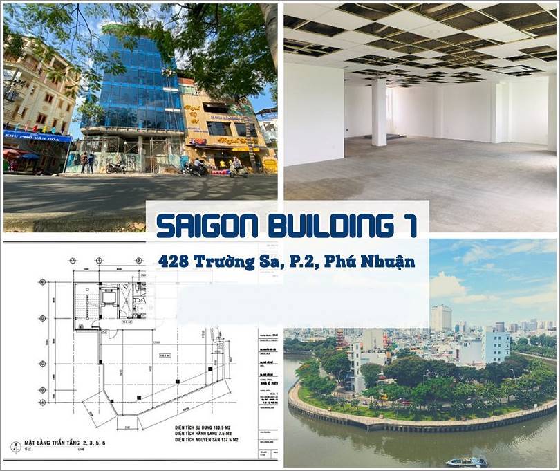 Cao ốc cho thuê văn phòng tòa nhà Saigon Building 1, Trường Sa, Quận Phú Nhuận, TPHCM - vlook.vn